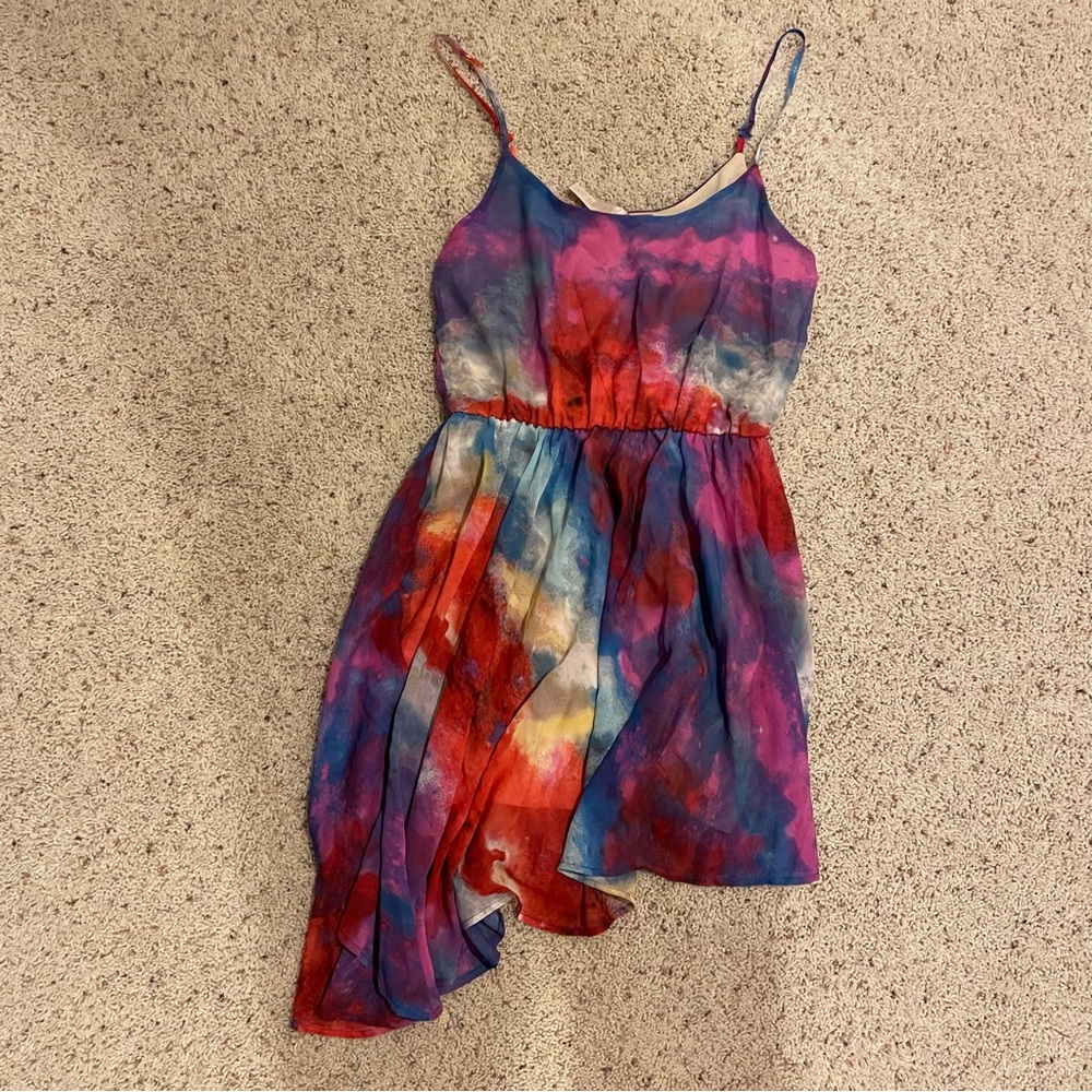 Excellent condition eyeshadow tie dye splash asymmetrical dress - size S